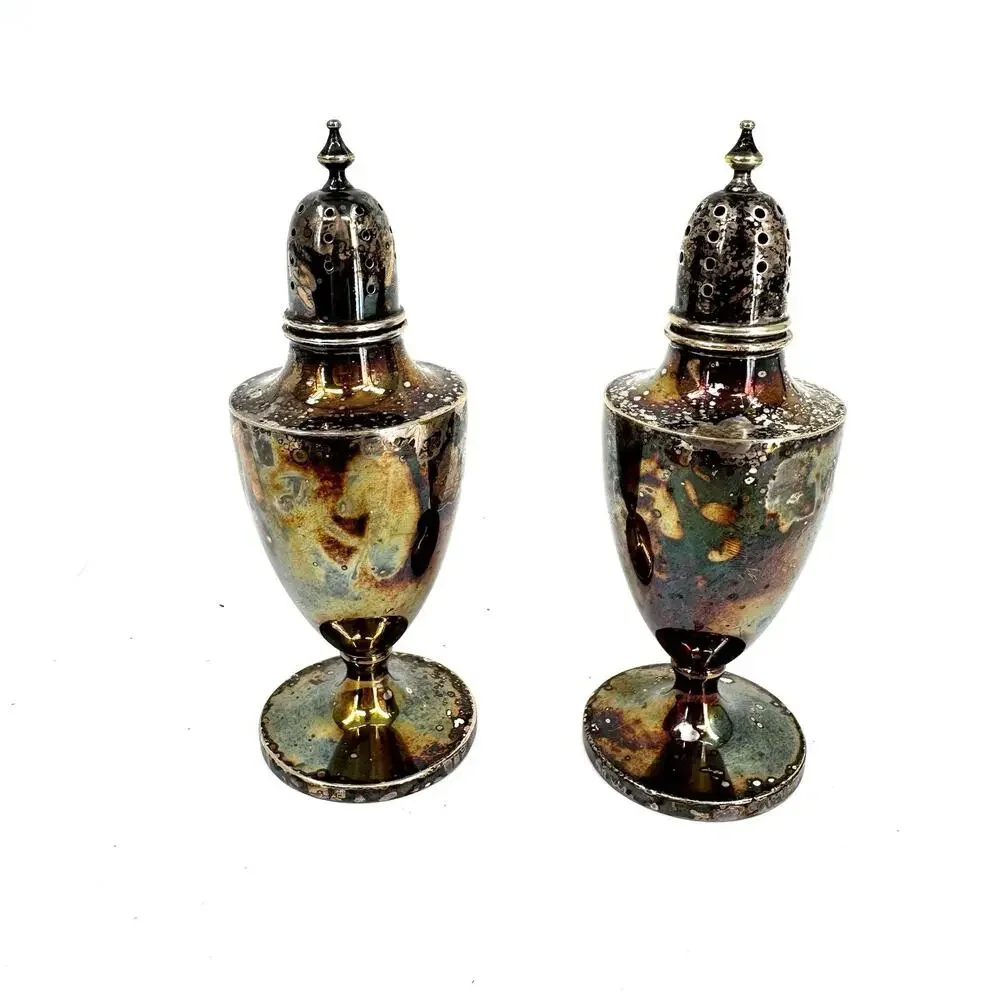 Vintage W M Co 107 Silver Plate Salt & Pepper Shaker Set